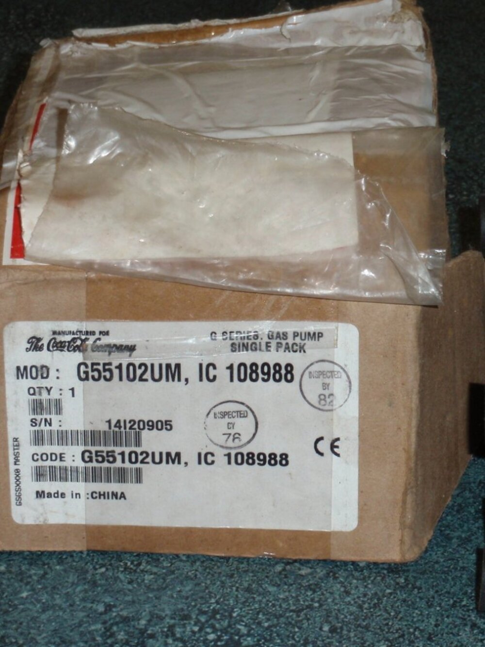 Gas Pump G55102UM Brand New Coca Cola Gas Driven Pump, Flojet G Series Fast Ship